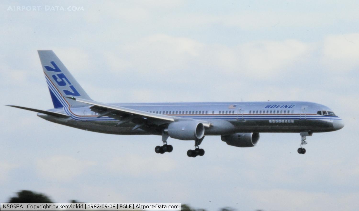 N505EA, 1982 Boeing 757-225 C/N 22195, The first appearance of the 757 in the UK.