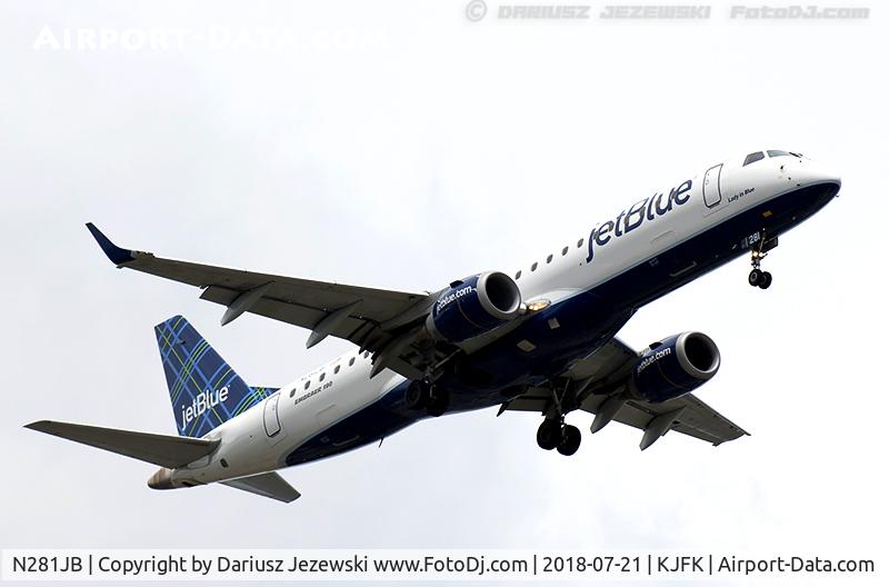 N281JB, 2007 Embraer 190AR (ERJ-190-100IGW) C/N 19000103, Embraer 190AR (ERJ-190-100IGW) 