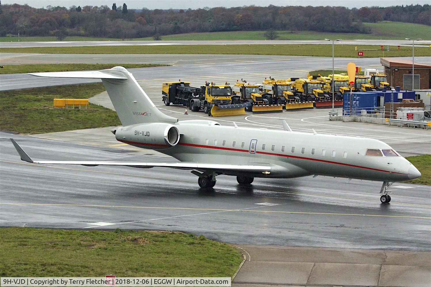 9H-VJD, 2011 Bombardier BD-700-1A10 Global 6000 C/N 9472, At Luton