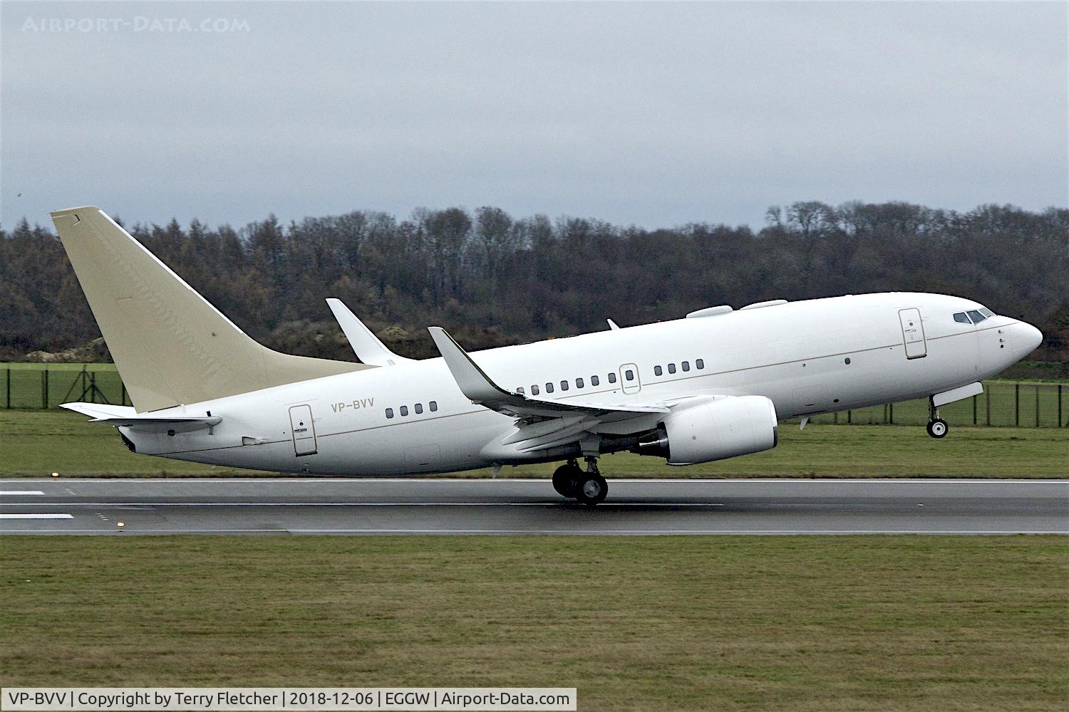 VP-BVV, 1999 Boeing 737-73U BBJ C/N 29200, at Luton
