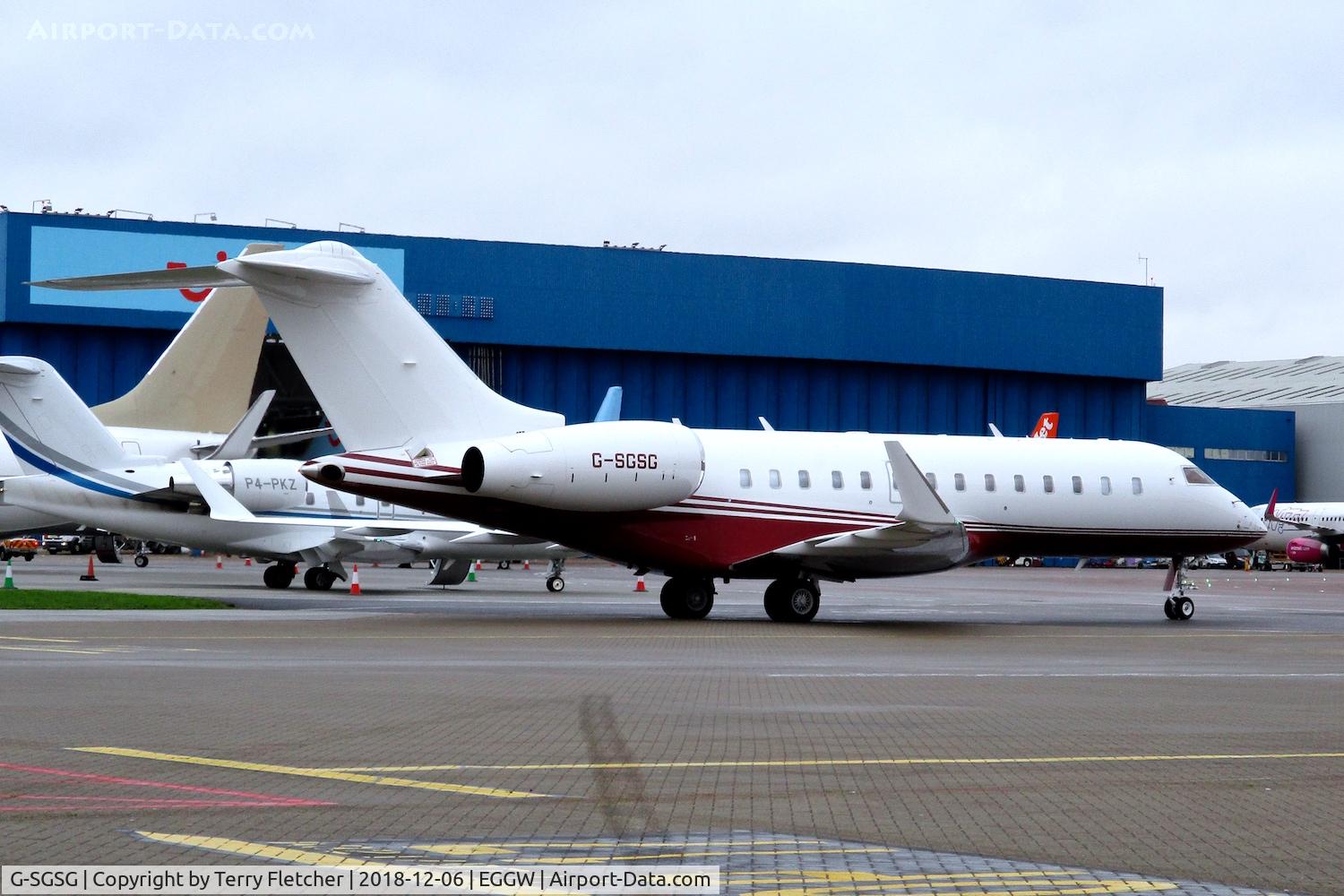 G-SGSG, 2016 Bombardier BD-700-1A11 Global 5000 C/N 9780, at Luton