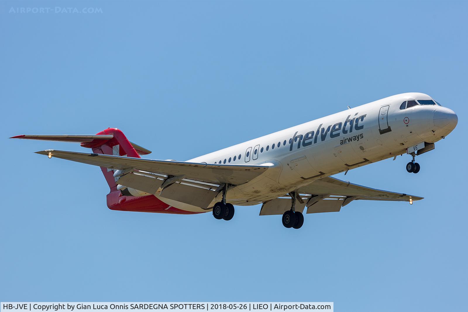 HB-JVE, 1993 Fokker 100 (F-28-0100) C/N 11459, LANDING 05R