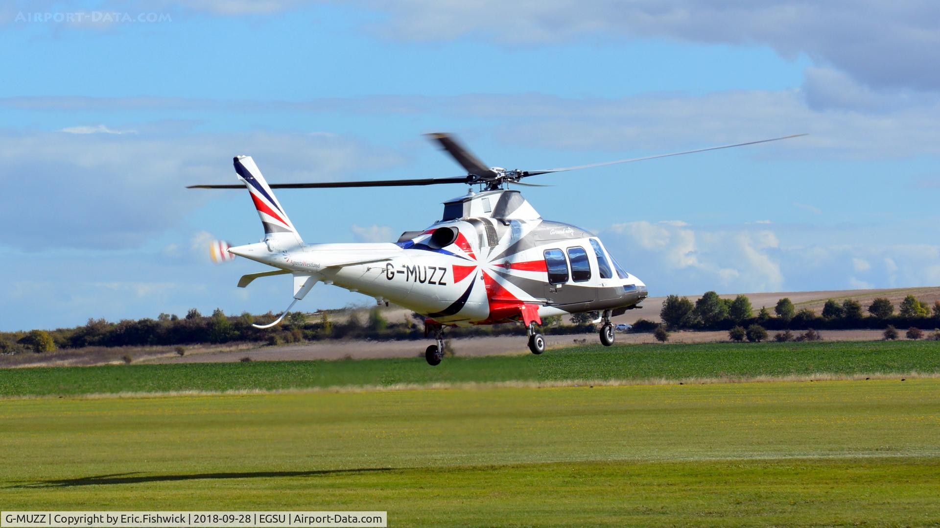 G-MUZZ, 2013 AgustaWestland AW-109SP GrandNew C/N 22325, 42. G-MUZZ departing Duxford, Sept. 2018.