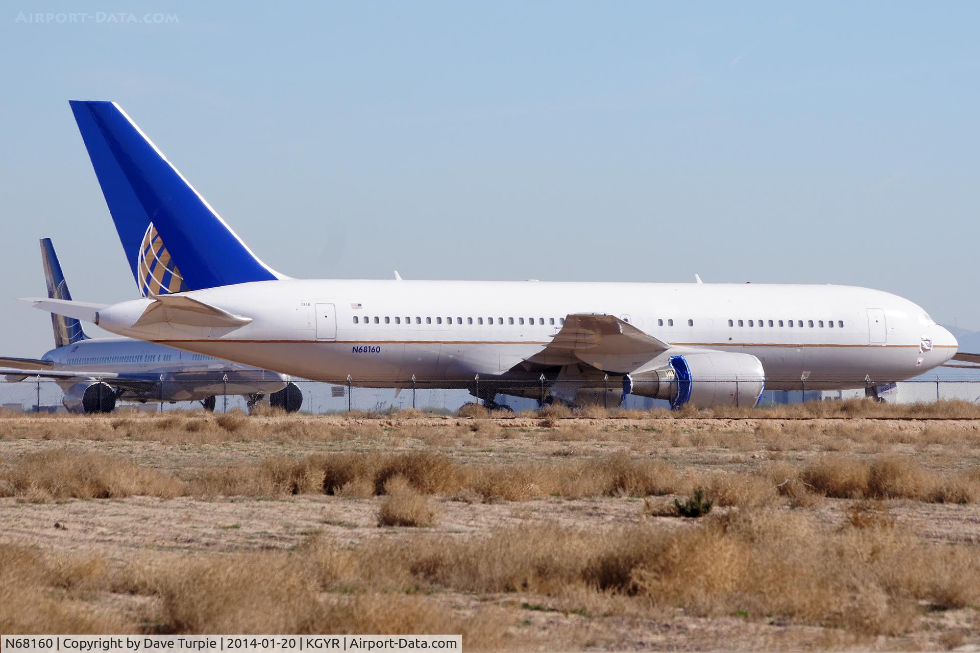 N68160, 2001 Boeing 767-224 C/N 30439, Formerly with Continental then United.  Awaiting a new assignment as VP-BAL.