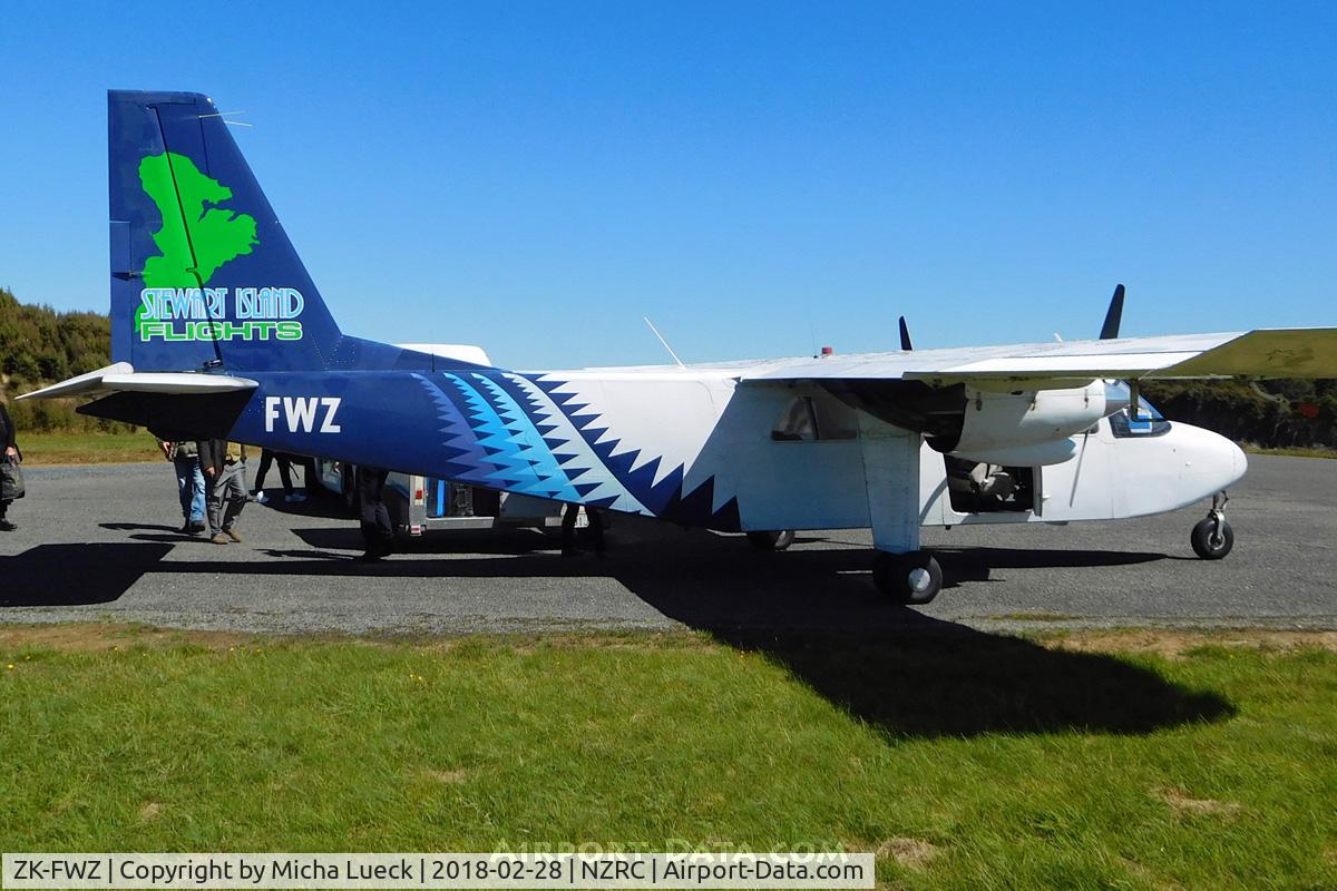 ZK-FWZ, Britten-Norman BN-2A-26 Islander C/N 52, Boarding for the short hop to Invercargill