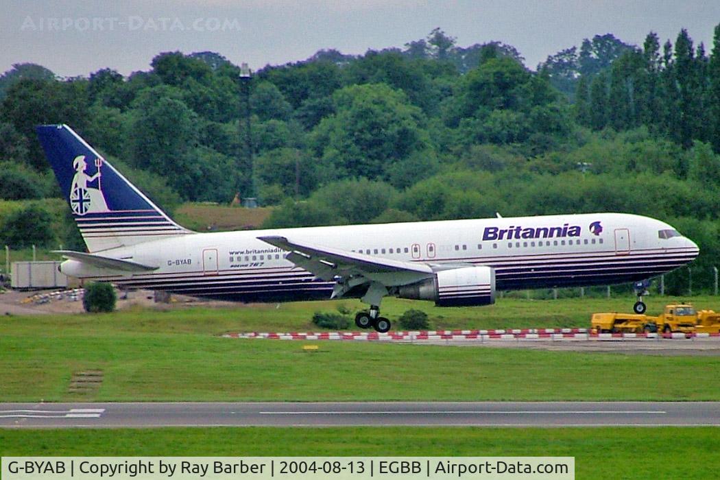 G-BYAB, 1991 Boeing 767-204/ER C/N 25139, G-BYAB   Boeing 767-204ER [25139] (Britannia) Birmingham Int'l~G 13/08/2004