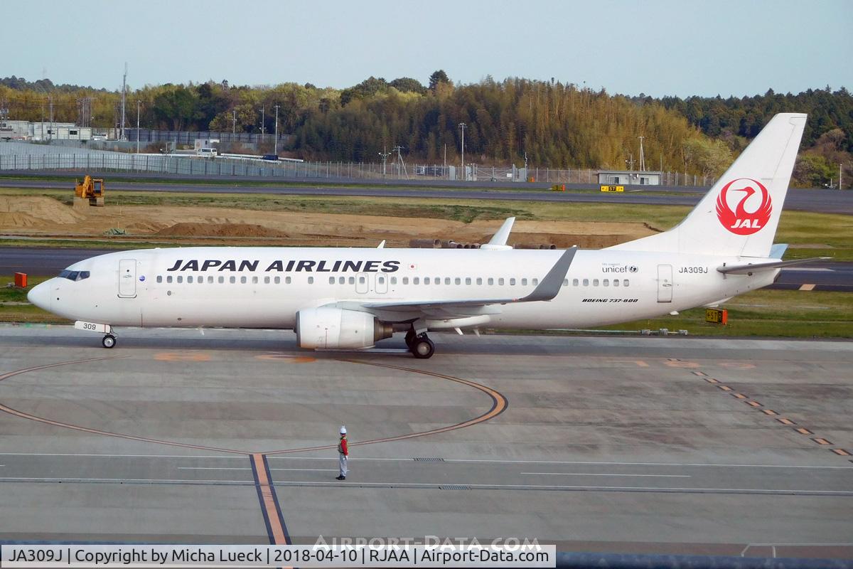 JA309J, 2008 Boeing 737-846 C/N 35338, At Narita