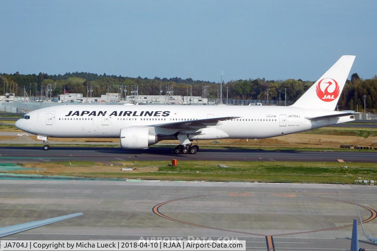 JA704J, 2003 Boeing 777-246/ER C/N 32892, At Narita