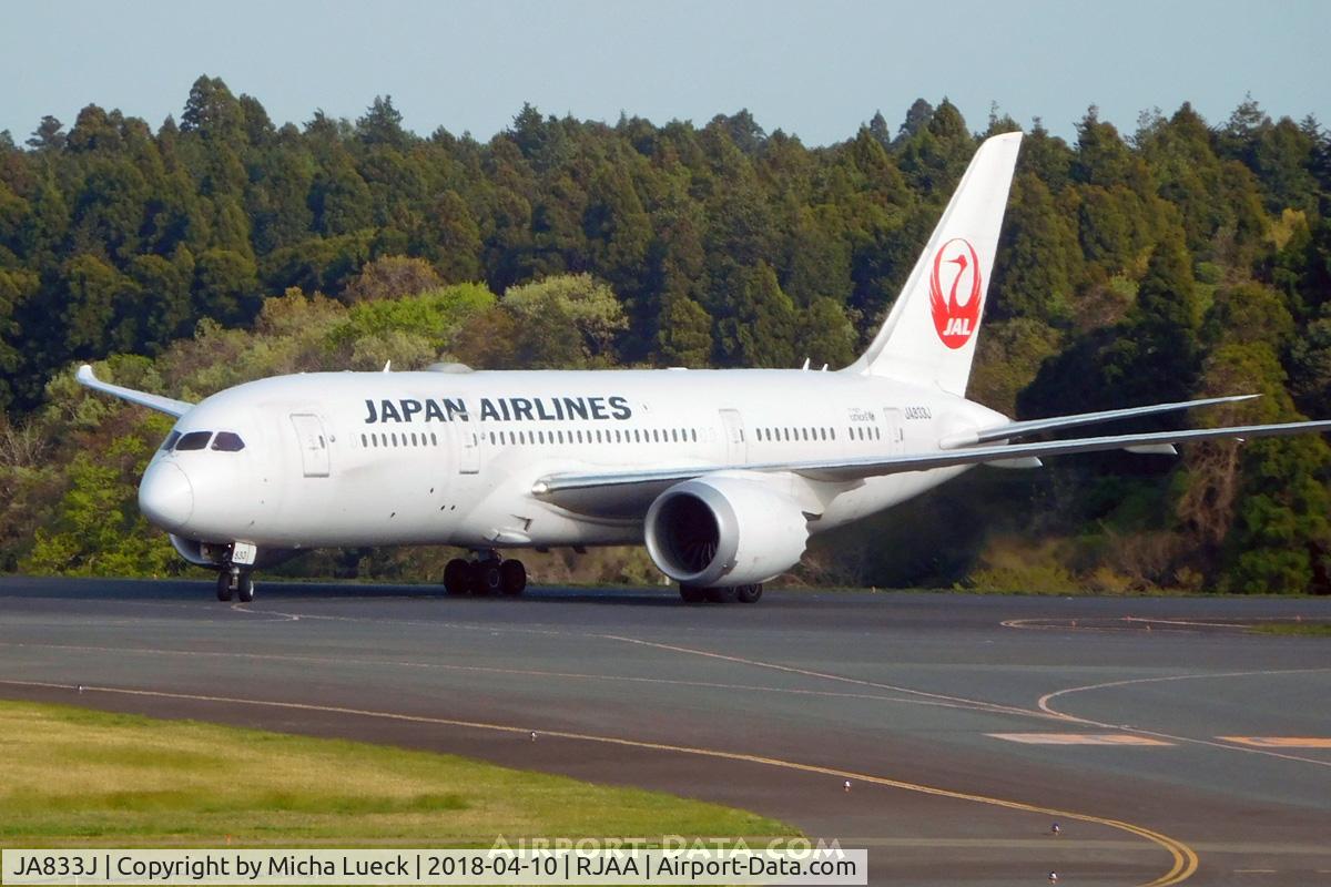JA833J, 2013 Boeing 787-8 Dreamliner C/N 34846, At Narita