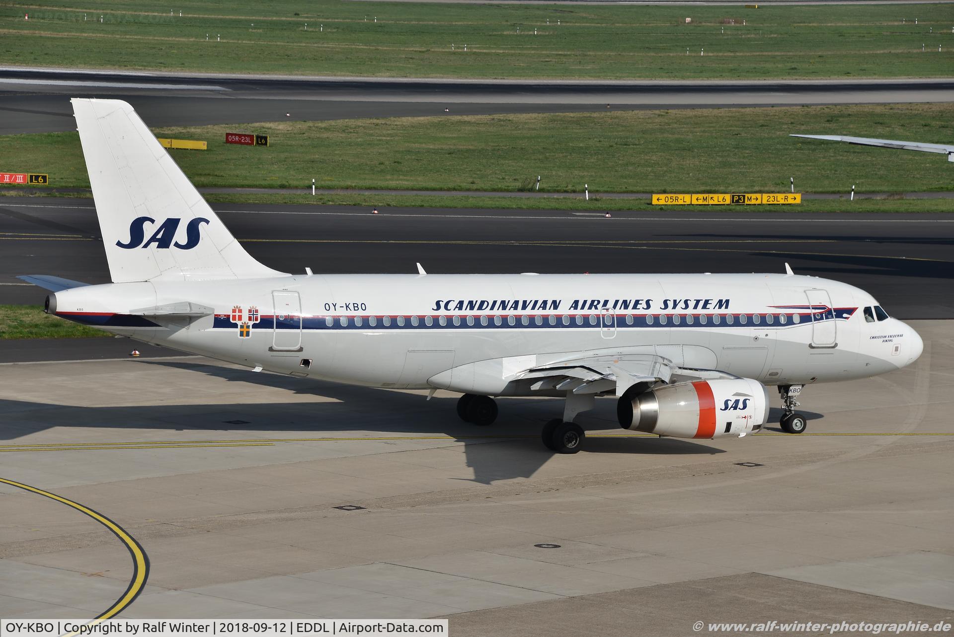OY-KBO, 2006 Airbus A319-131 C/N 2850, Airbus A319-131 - SK SAS SAS Scandinavian Airlines 'Christian Valdemar Viking' 60 years color scheme - 2850 - OY-KBO - 12.09.2018 - DUS