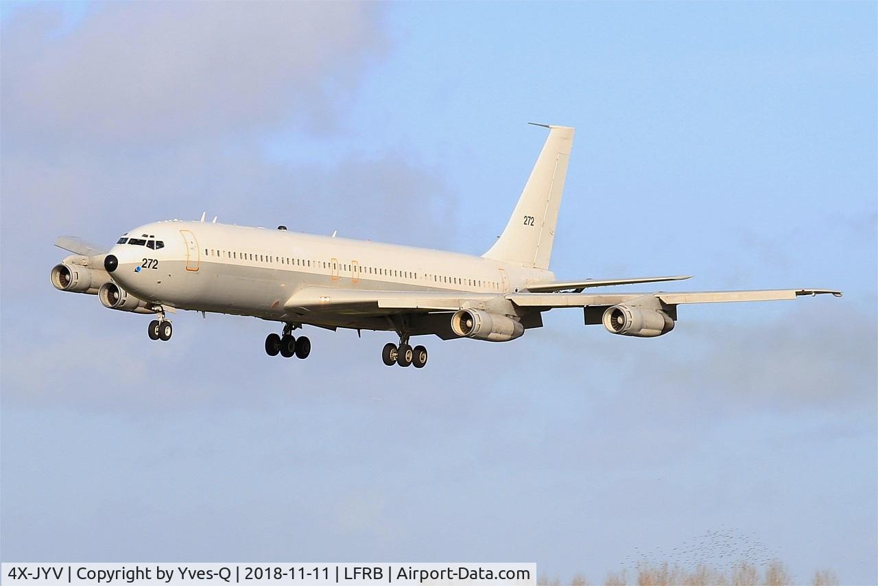 4X-JYV, 1975 Boeing 707-3L6C C/N 21096, Israeli Air Force Boeing 707-3L6C, On final rwy 25L, Brest-Bretagne Airport (LFRB-BES)