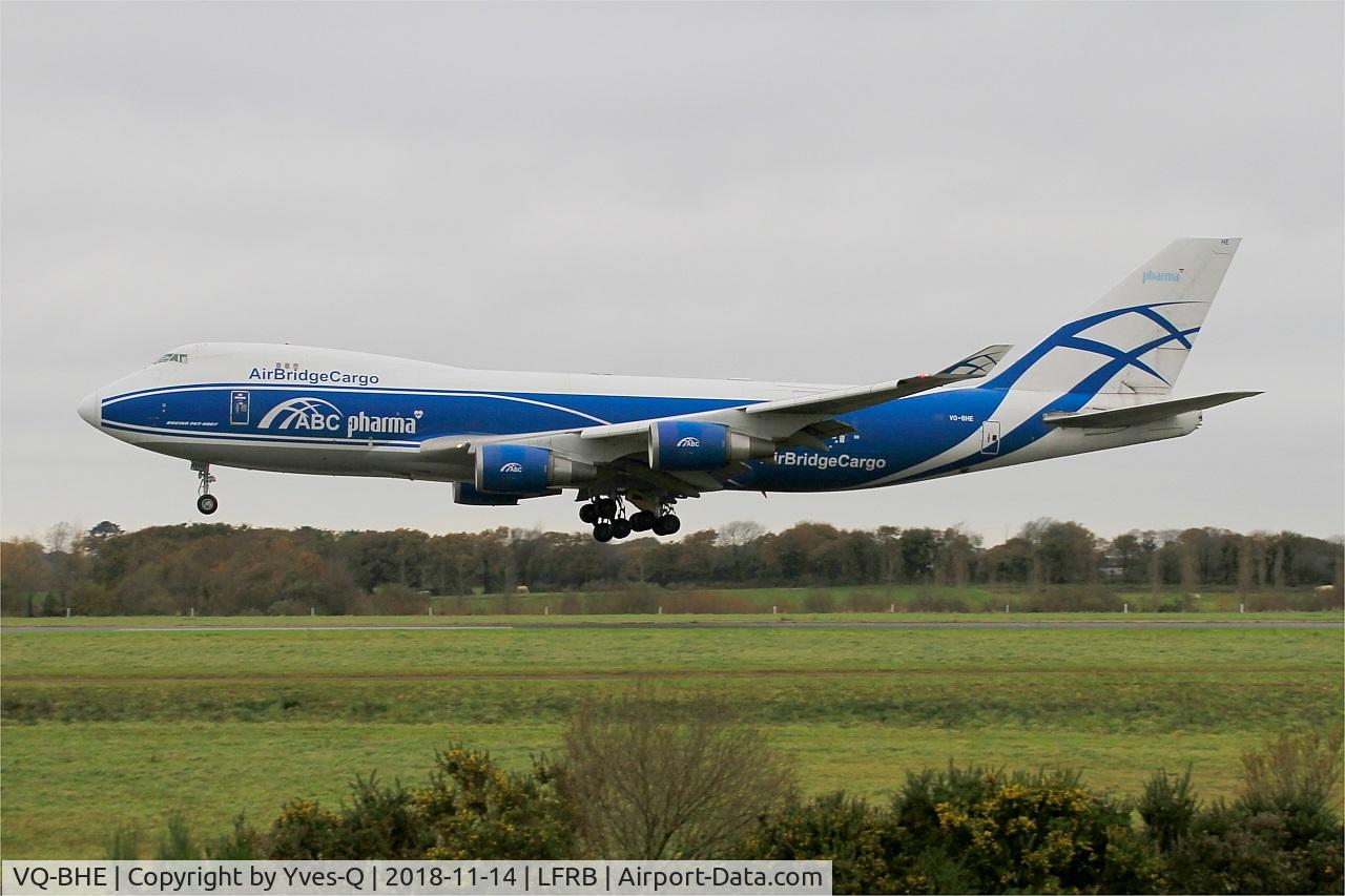 VQ-BHE, 2008 Boeing 747-4KZF (SCD) C/N 36784, Boeing 747-4KZF, On final rwy 25L, Brest-Bretagne Airport (LFRB-BES)