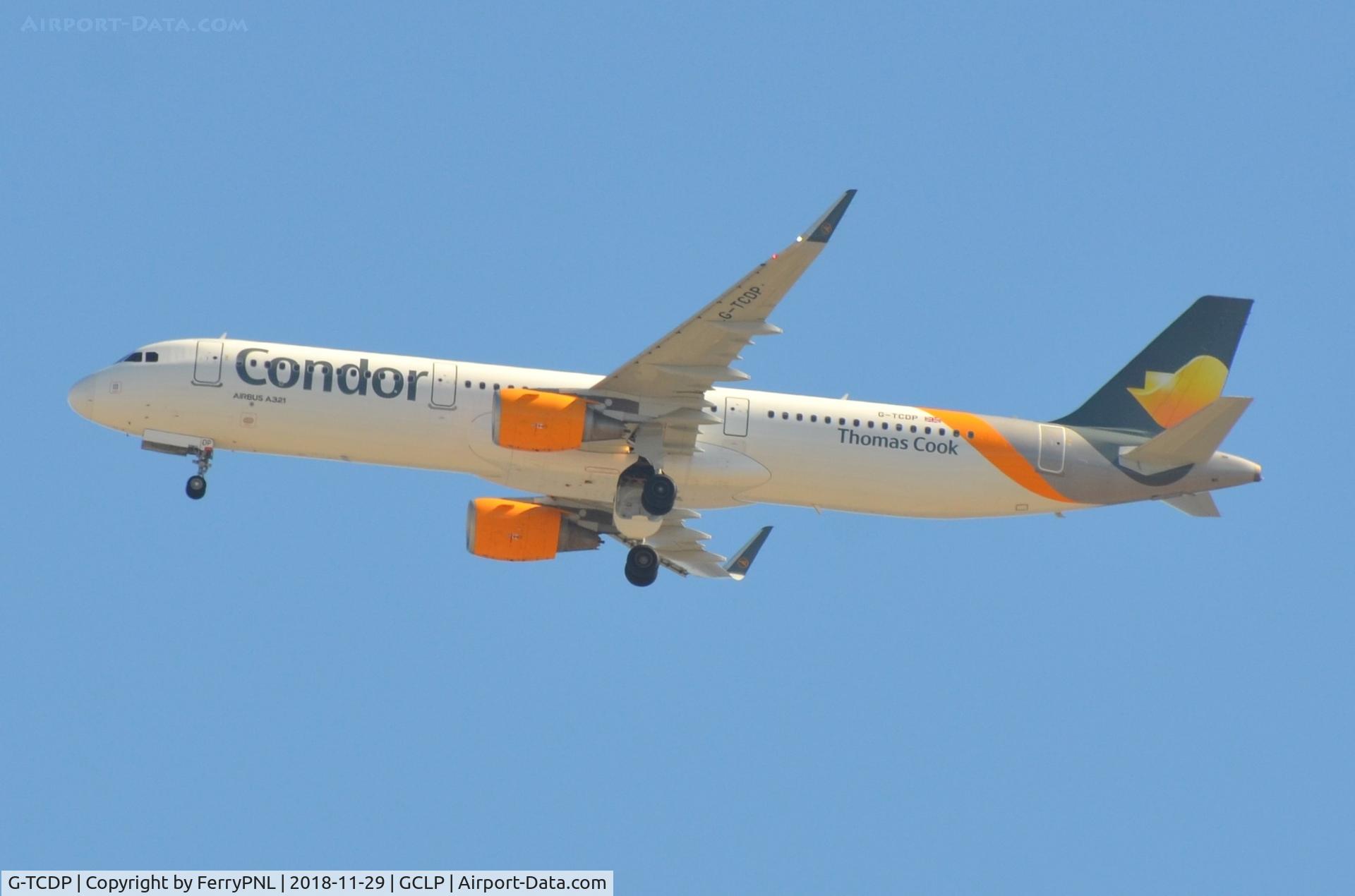 G-TCDP, 2014 Airbus A321-211 C/N 6376, Transferred 2 weeks ago to British register. Thomas Cook A321 still wearing Condor tittles.