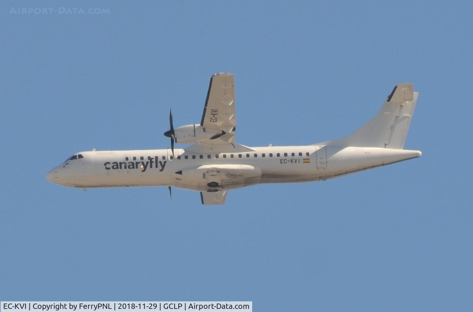 EC-KVI, 2008 ATR 72-212A C/N 824, Canary Fly ATR72 approaching LPA