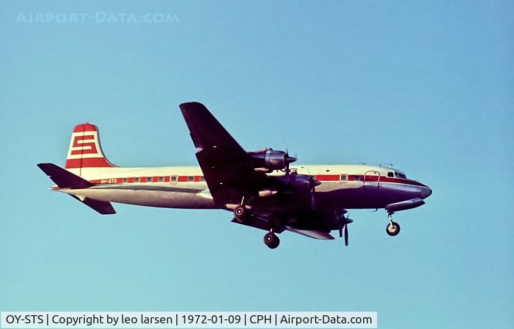 OY-STS, Douglas DC-6B C/N 45201, Copenhagen Kastrup 9.1.1972