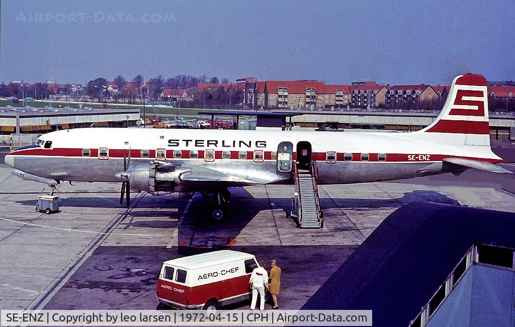 SE-ENZ, 1958 Douglas DC-6B C/N 45320, Copenhagen 15.4.1972