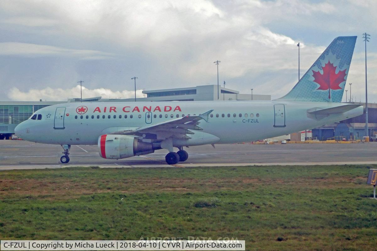 C-FZUL, 1997 Airbus A319-114 C/N 721, At Vancouver