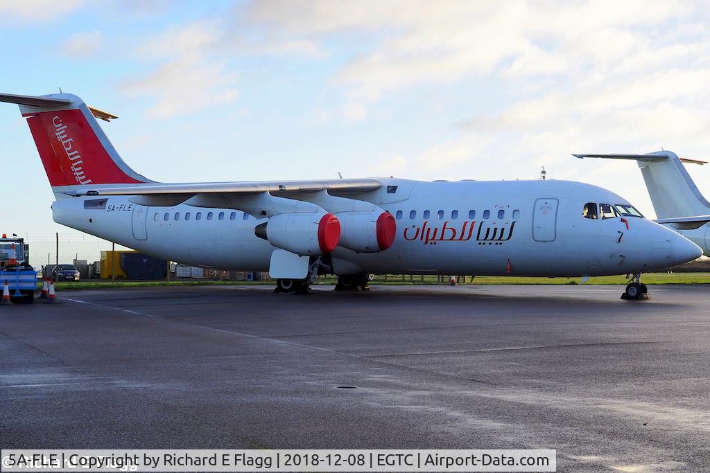 5A-FLE, 2001 British Aerospace Avro 146-RJ100 C/N E3382, at Cranfield