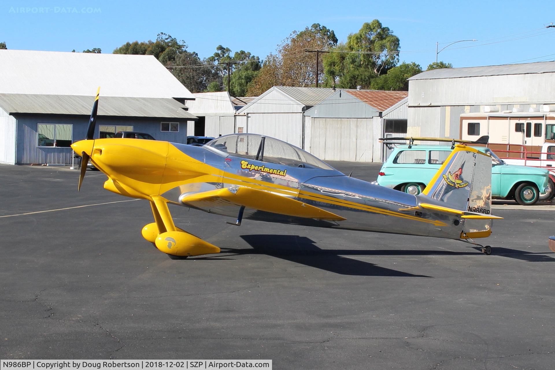 N986BP, 2013 Vans RV-4 C/N 4107, 2013 Stewart VANs RV-4 'Banana Puddin', Lycoming O-320-D1A 160 Hp