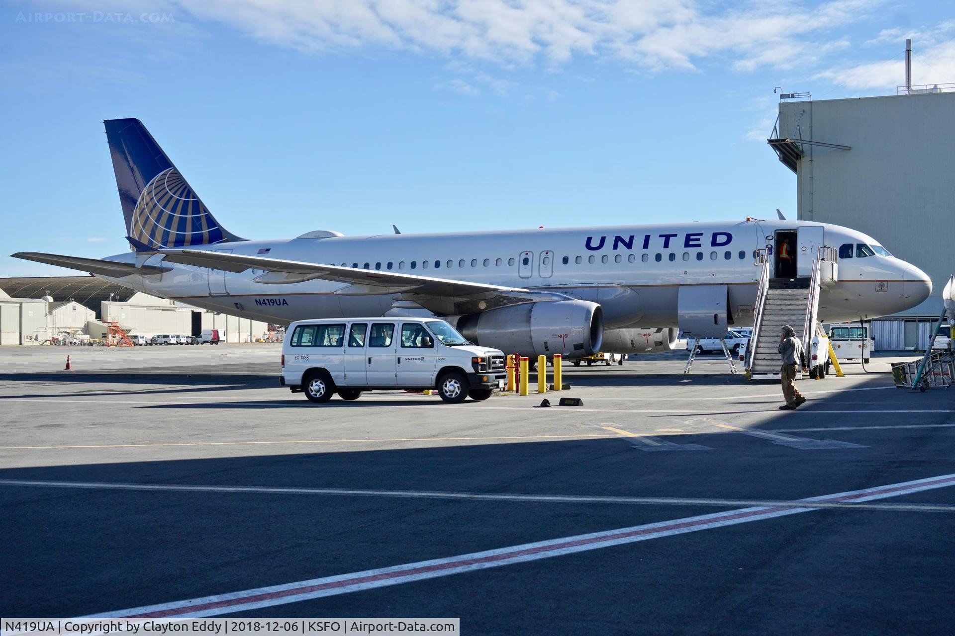N419UA, 1994 Airbus A320-232 C/N 487, SFO 2018.