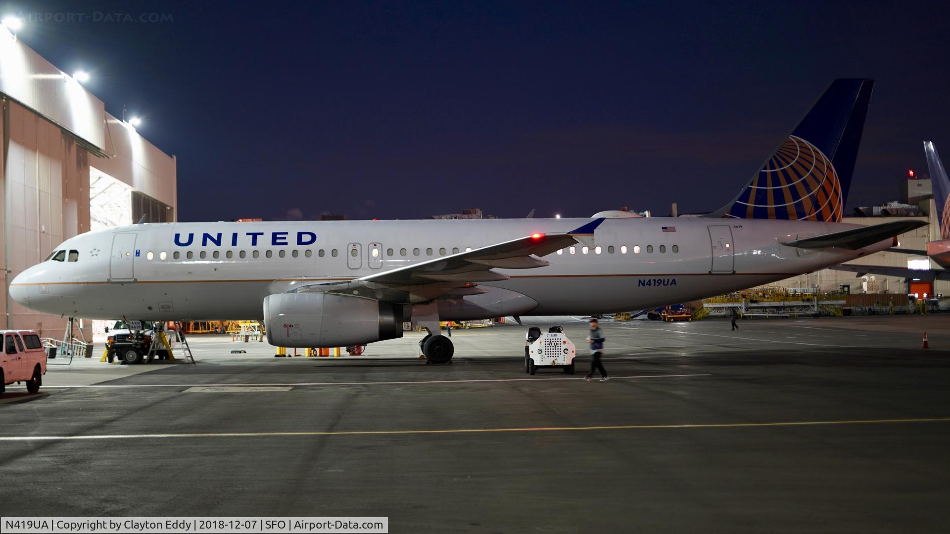 N419UA, 1994 Airbus A320-232 C/N 487, SFO 2018.