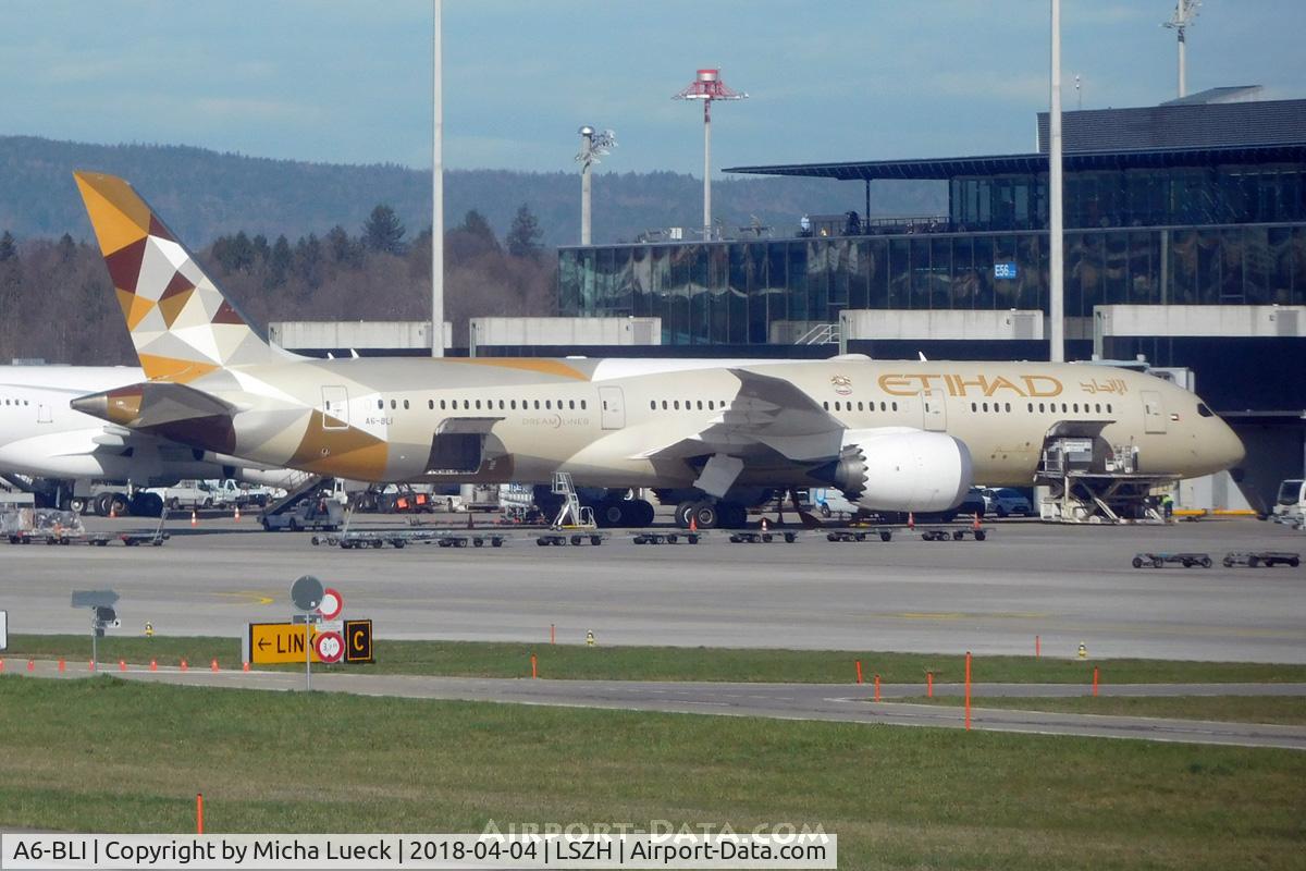 A6-BLI, 2016 Boeing 787-9 Dreamliner Dreamliner C/N 39655, At Zurich