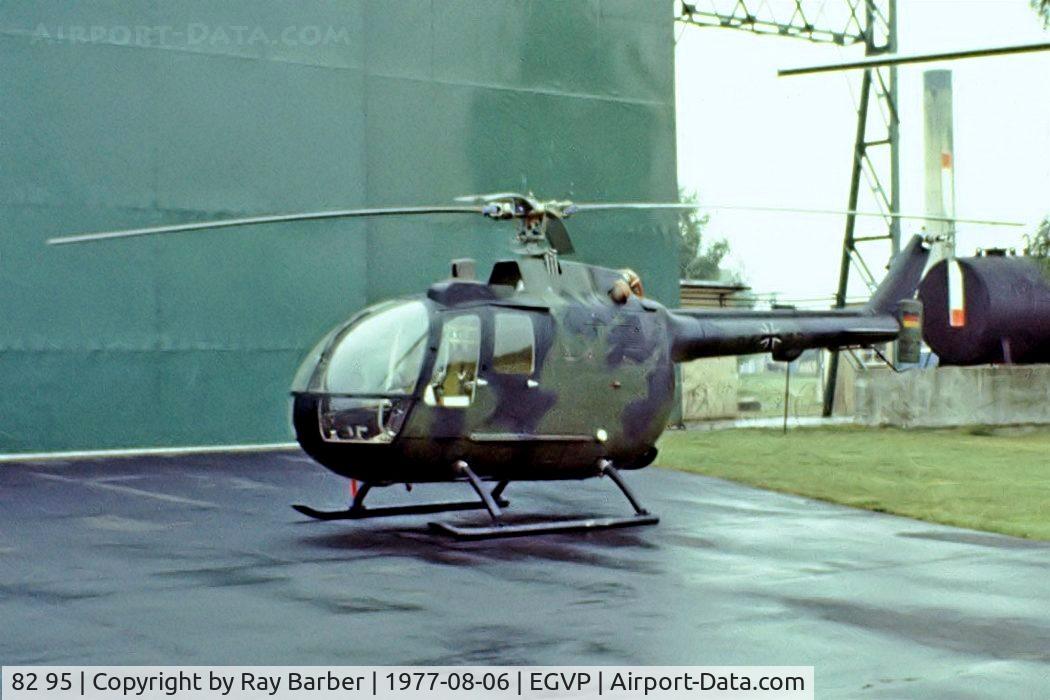 82 95, 1972 MBB Bo.105C C/N S-70, 82+95   Bolkow Bo.105C [S-70] (German Army) AAC Middle Wallop~G 06/08/1977. From a slide.