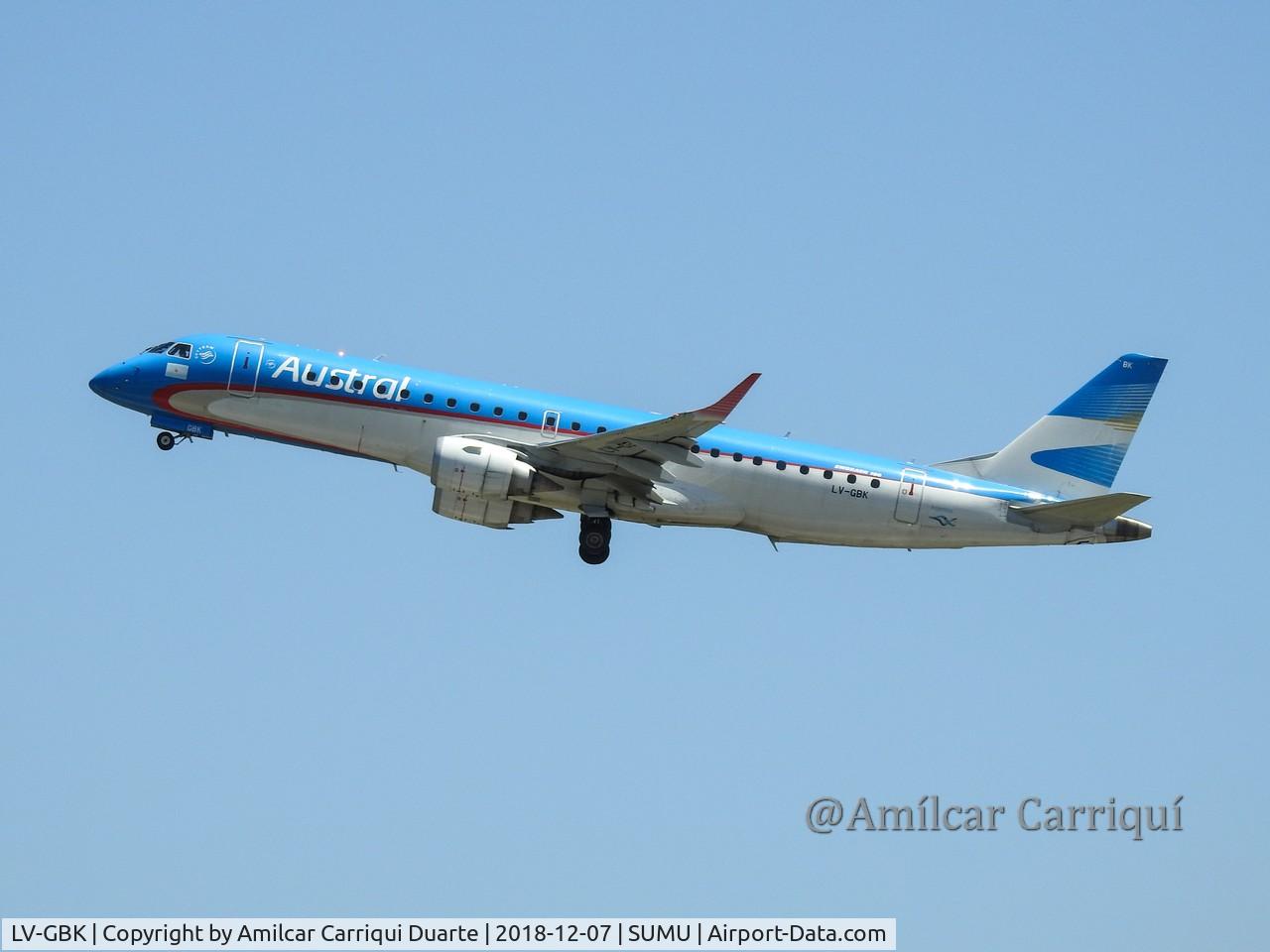 LV-GBK, Embraer E190 (ERJ-190-100) C/N 19000291, Take off from SUMU