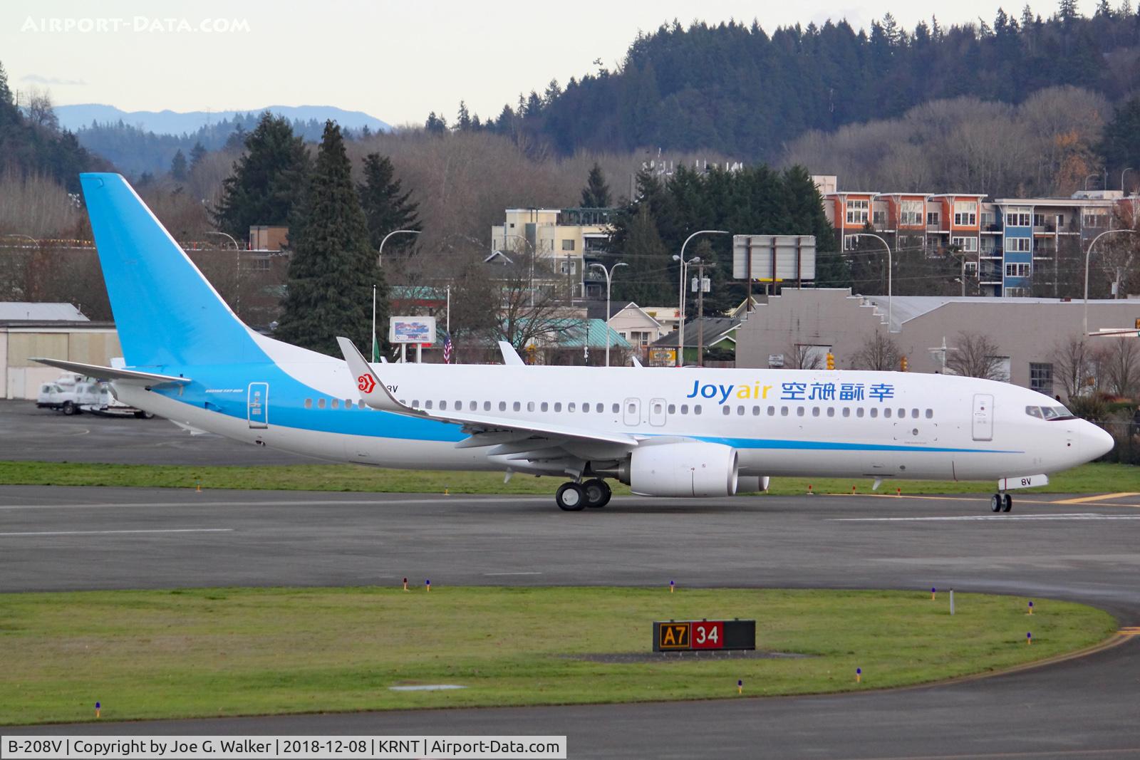 B-208V, 2018 Boeing 737-800 C/N 60467, First 737-800 for Joy Air. Ruili Airlines NTU.