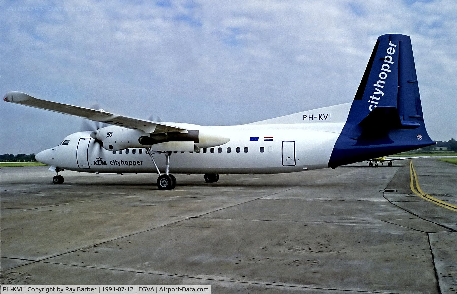 PH-KVI, 1991 Fokker 50 C/N 20218, PH-KVI   Fokker F-50 [20218] (KLM cityhopper) RAF Fairford~G 12/07/1991