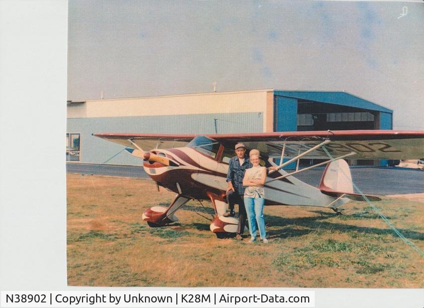 N38902, Monocoupe 90AF C/N A-825, Uncle Bill and Aunt Doris about 1969.