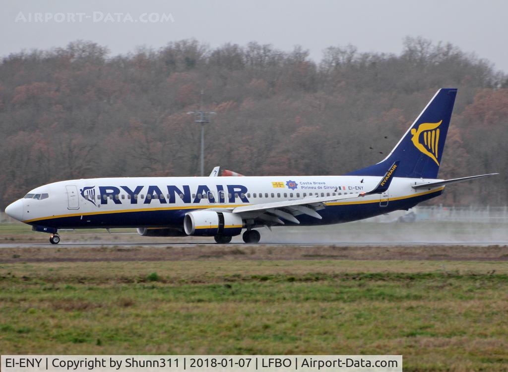 EI-ENY, 2011 Boeing 737-8AS C/N 35042, Landing rwy 14R with additional 'Costa Brava / Pirineu de Girona' sticker