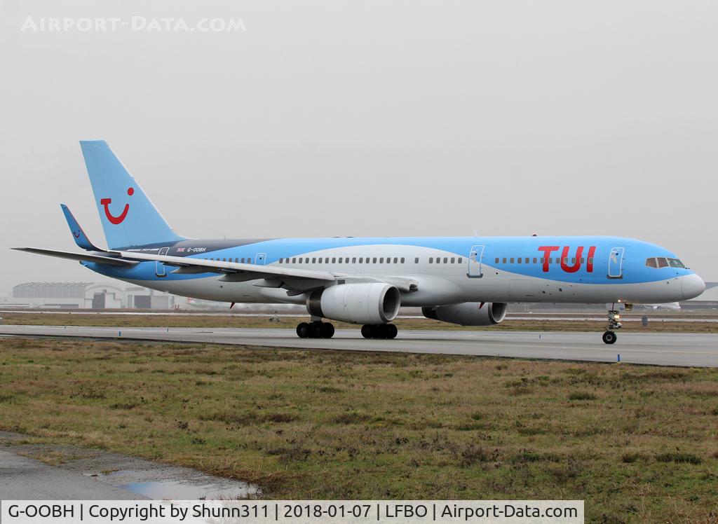 G-OOBH, 1999 Boeing 757-236 C/N 29944, Taxiing holding point rwy 14L for departure...