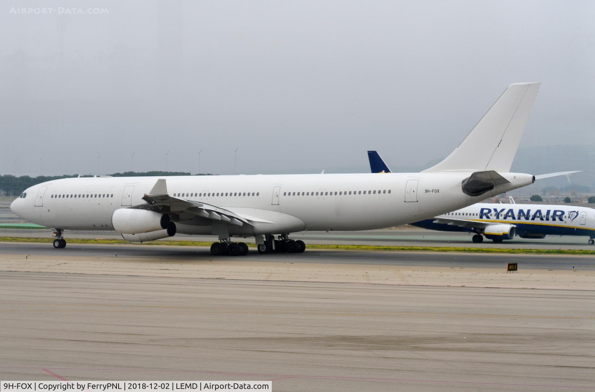 9H-FOX, 1997 Airbus A340-313 C/N 185, Hi Fly A343 taxying for departure.