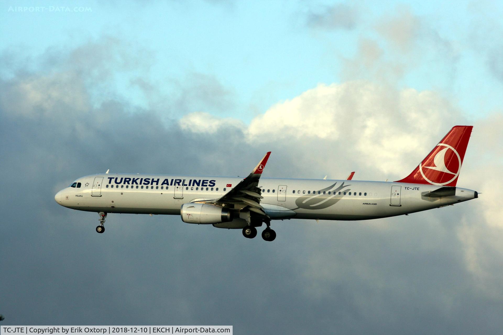TC-JTE, 2015 Airbus A321-231 C/N 6869, TC-JTE landing rw 22L