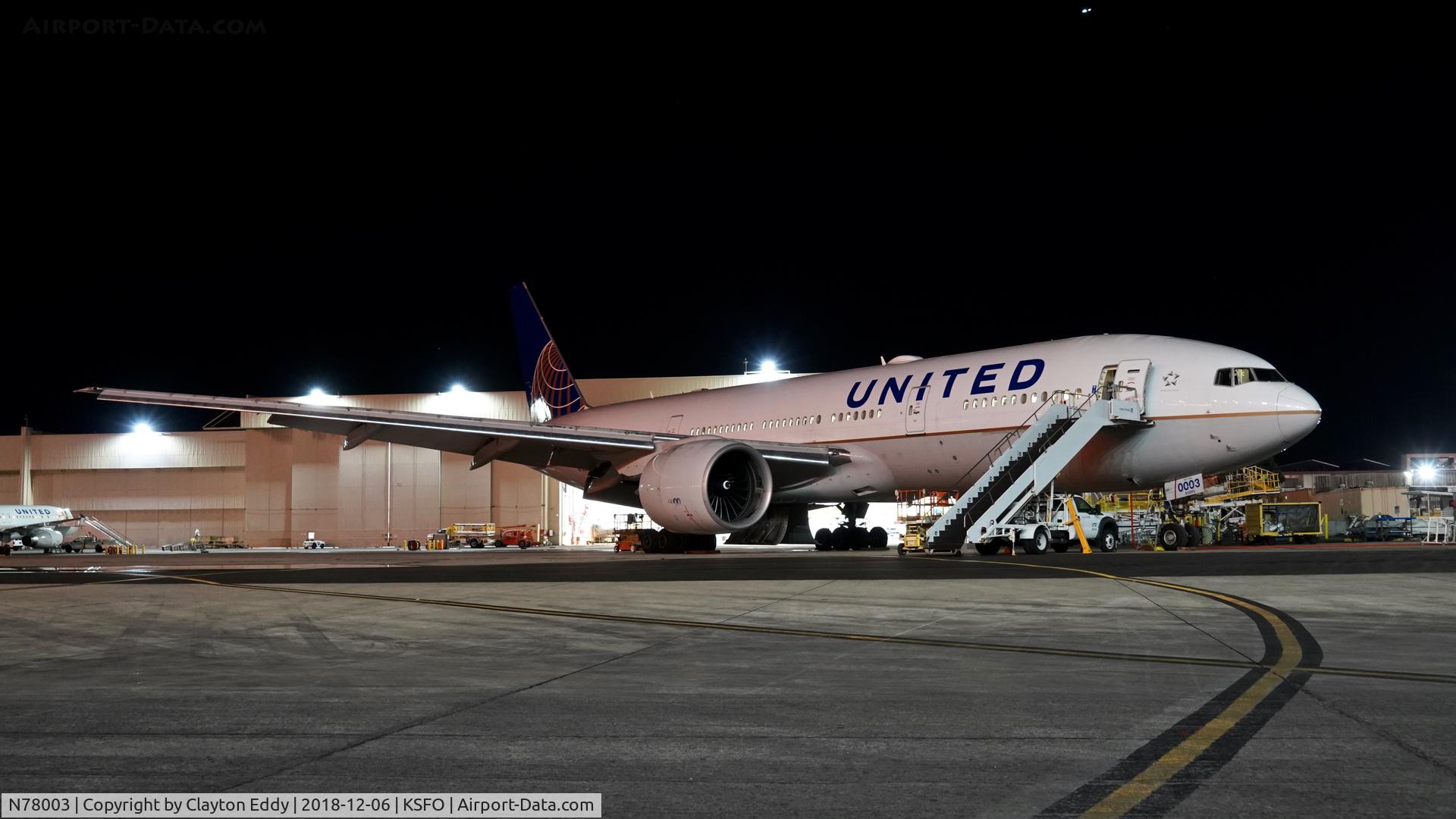 N78003, 1998 Boeing 777-224 C/N 27579, SFO 2018.