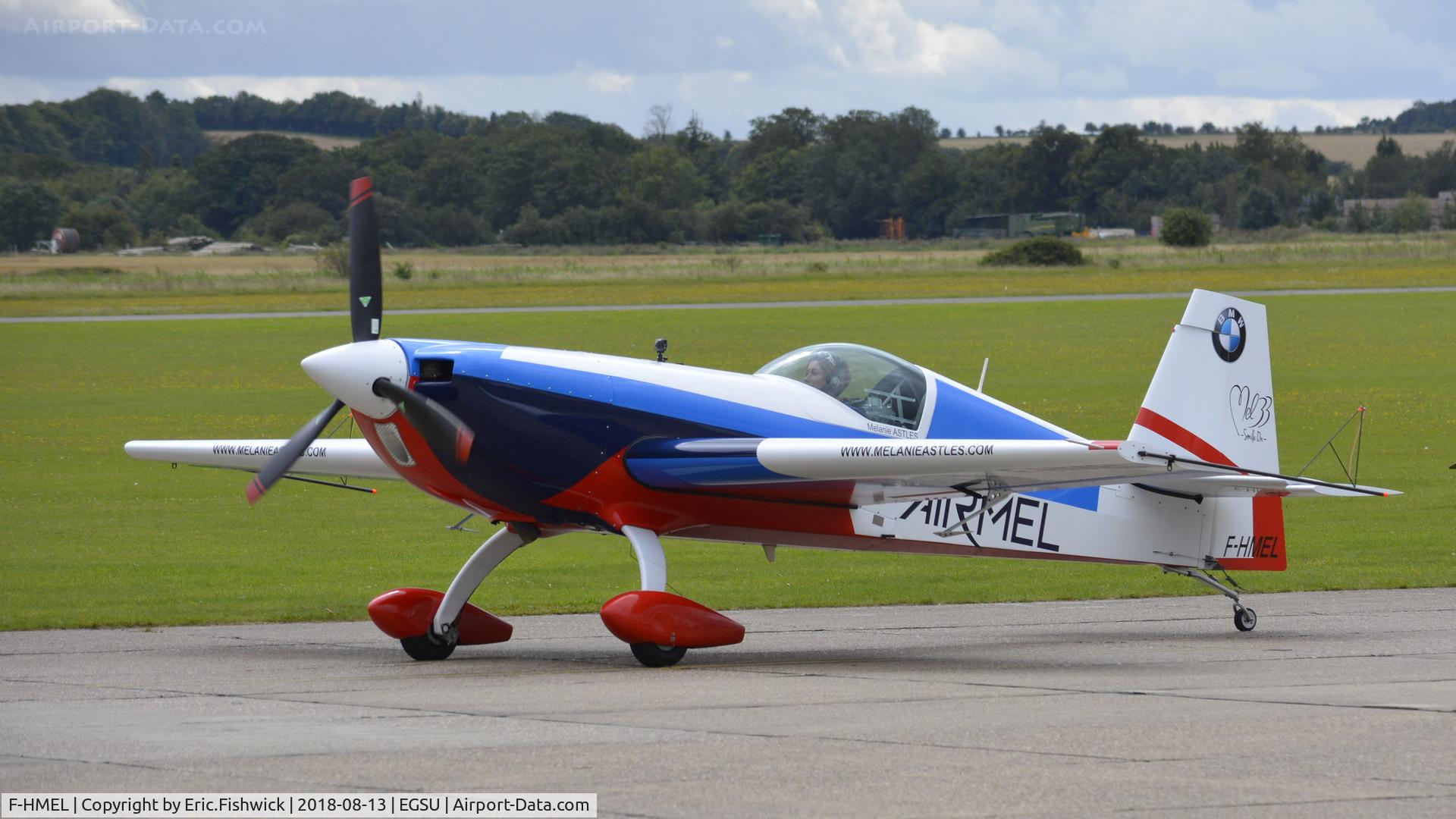 F-HMEL, Extra EA-330SC C/N SC065, 2. F-HMEL preparing to depart The Imperial War Museum, Duxford - Aug. 2017.