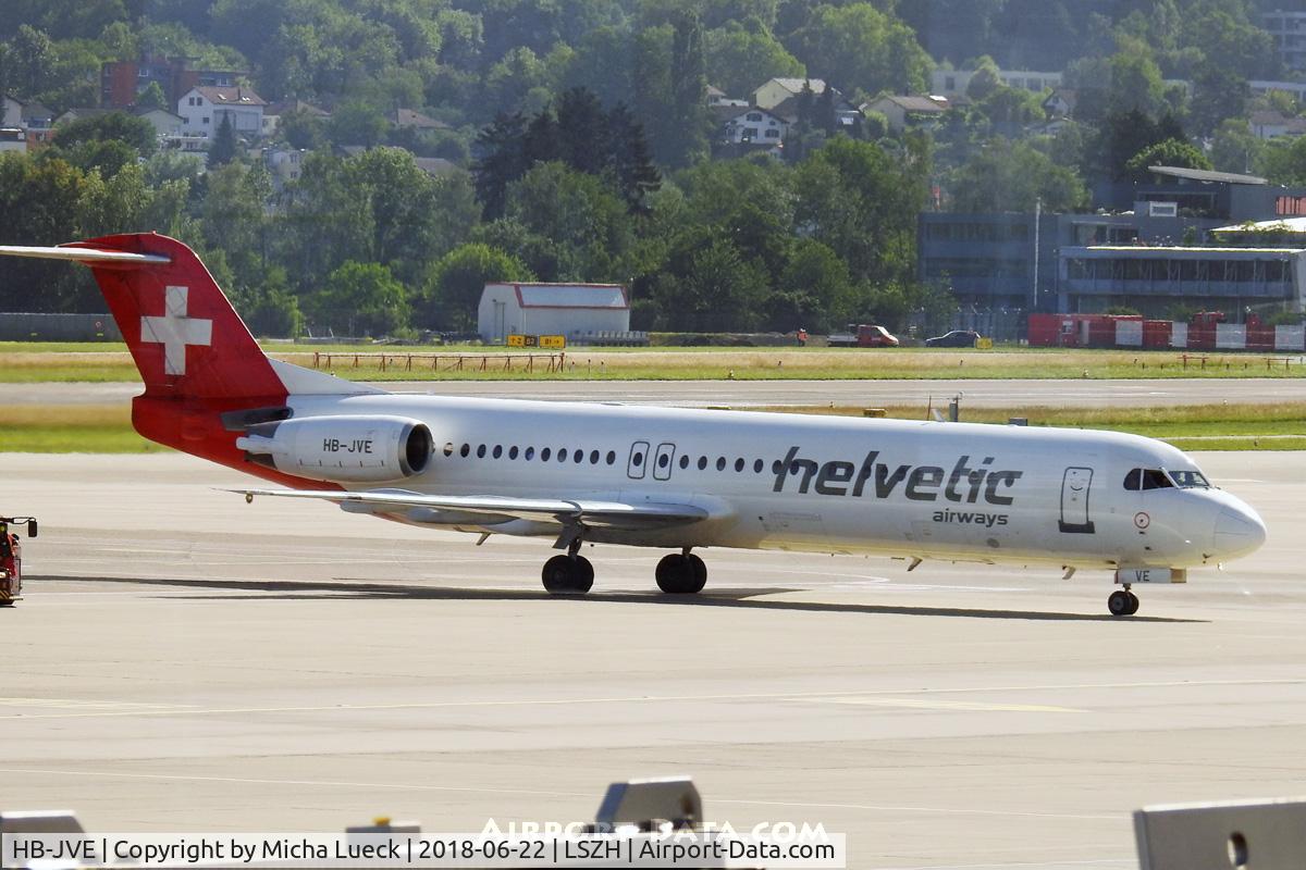 HB-JVE, 1993 Fokker 100 (F-28-0100) C/N 11459, At Zurich