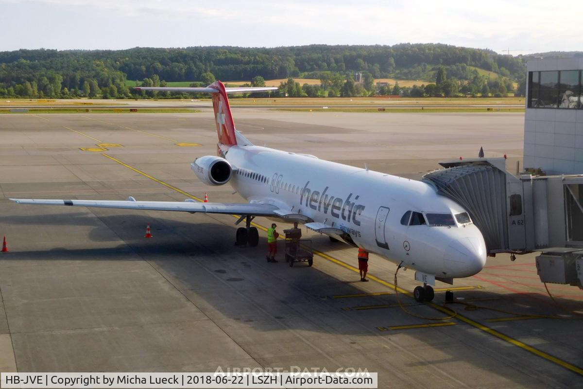 HB-JVE, 1993 Fokker 100 (F-28-0100) C/N 11459, At Zurich