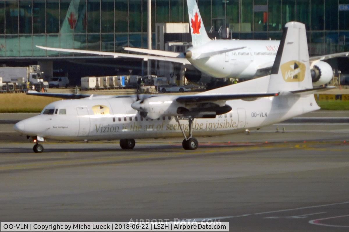 OO-VLN, 1989 Fokker 50 C/N 20145, At Zurich