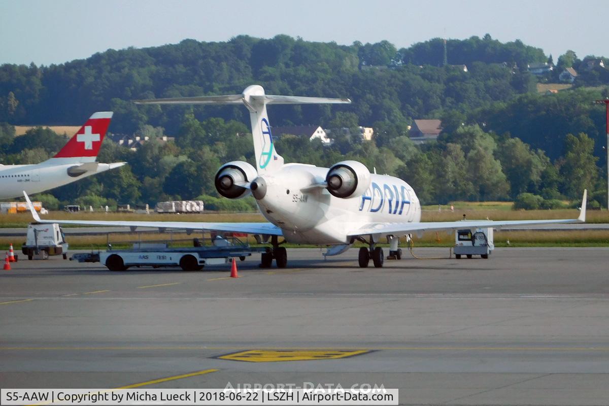 S5-AAW, 2001 Canadair CRJ-702 (CL-600-2C10) Regional Jet C/N 10008, At Zurich
