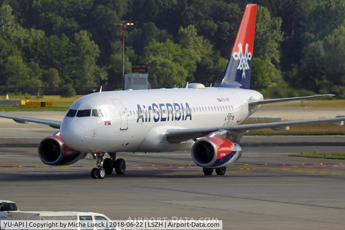 YU-API, 1999 Airbus A319-132 C/N 1140, At Zurich