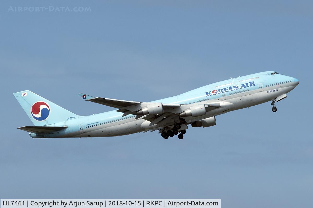 HL7461, 1997 Boeing 747-4B5 C/N 26405, Departing picturesque Jeju island.