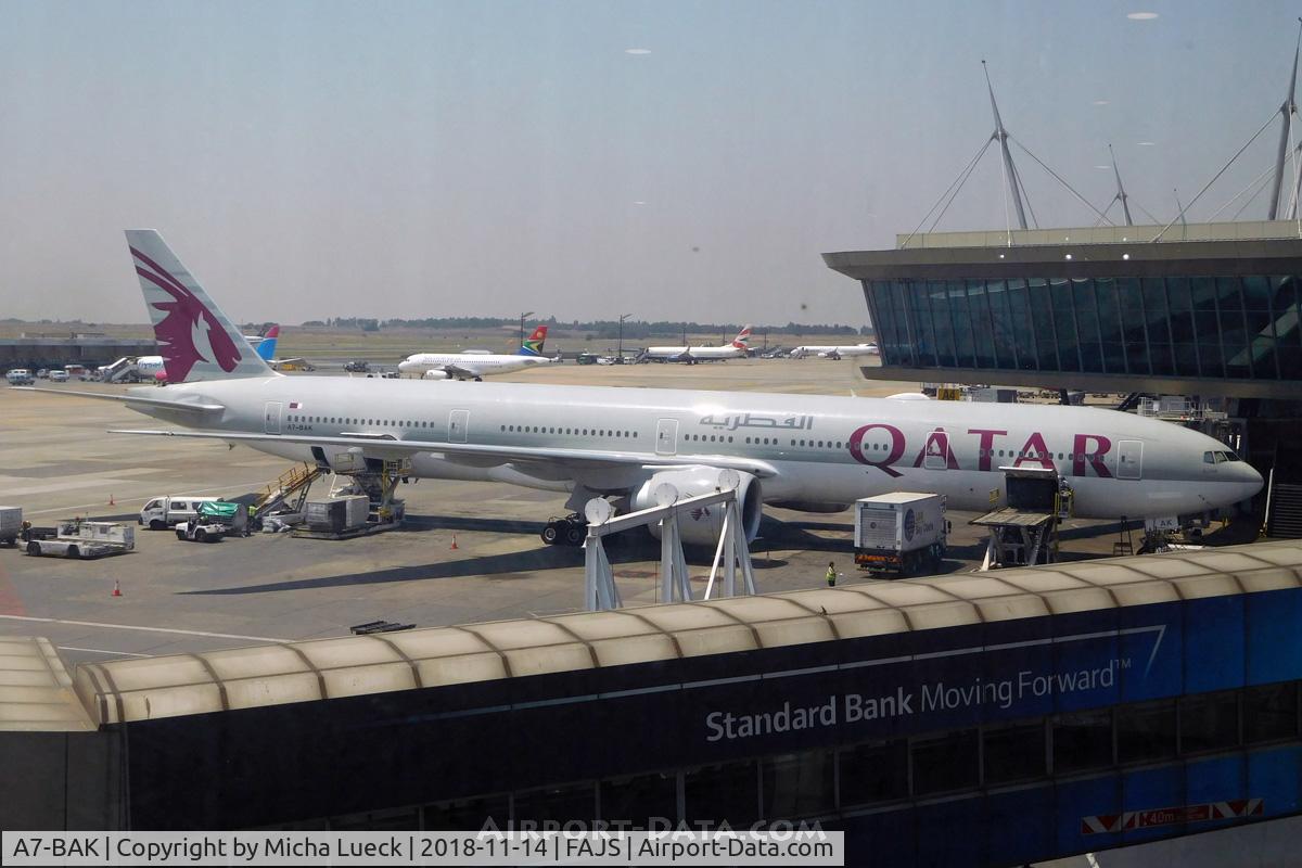 A7-BAK, 2010 Boeing 777-3DZ/ER C/N 36097, At O.R. Tambo