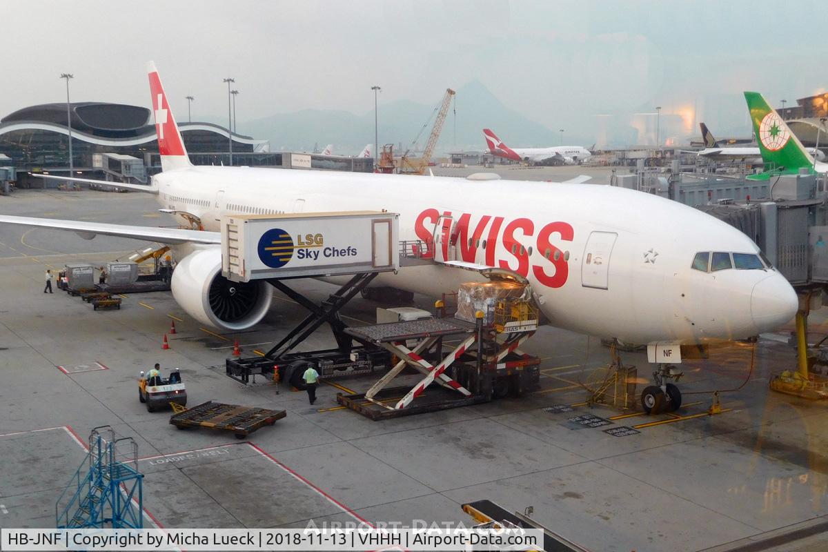 HB-JNF, 2016 Boeing 777-3DE/ER C/N 44587, At Hong Kong
