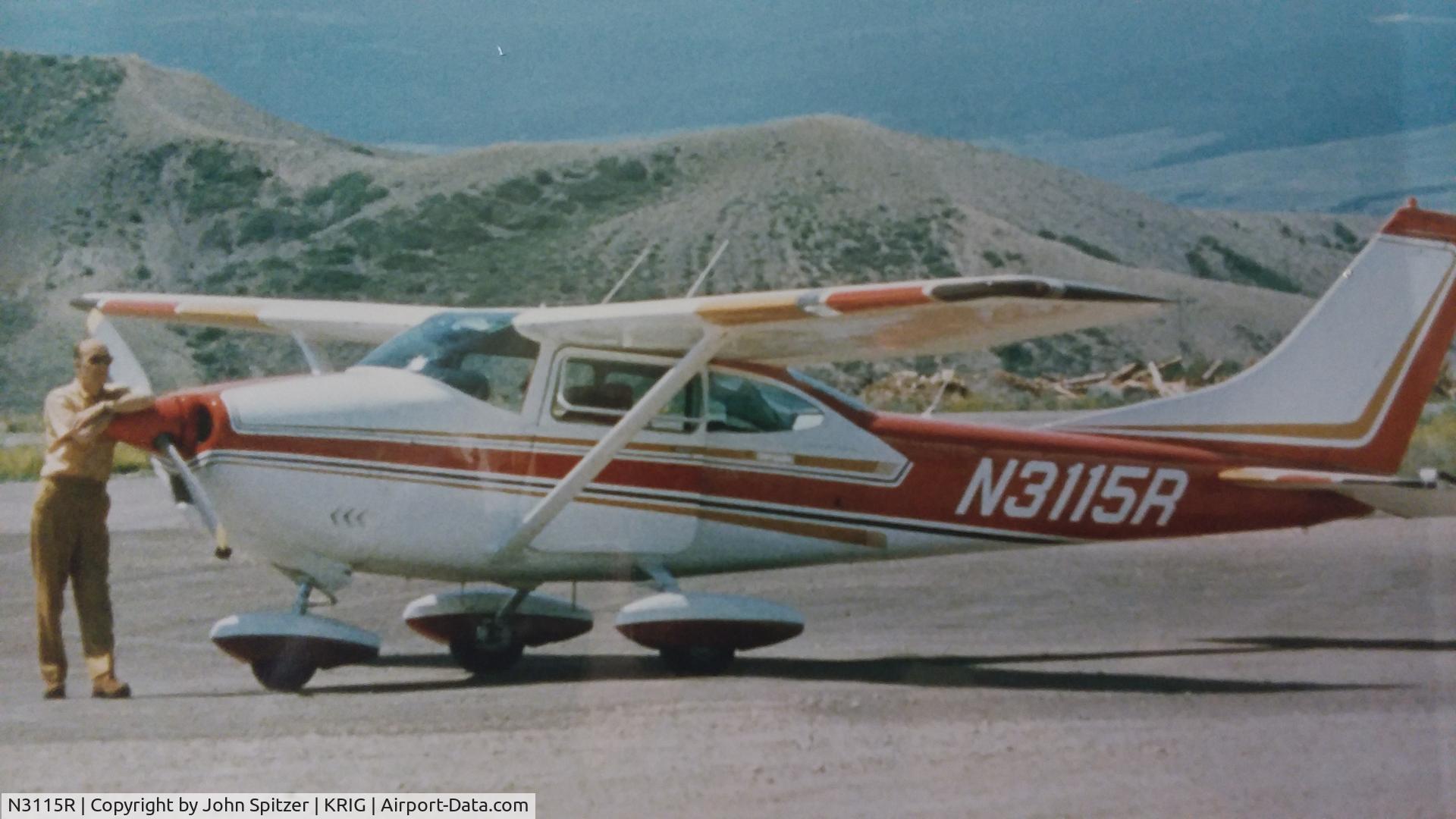 N3115R, 1967 Cessna 182L Skylane C/N 18258515, The photo of n3115r when I used it to fly to Colorado and Las Vegas just after it was rebuilt from the aborted takeoff accident in 1970. I think the date here is about 1974 since I think the paint job is a 1973 paint job modified.