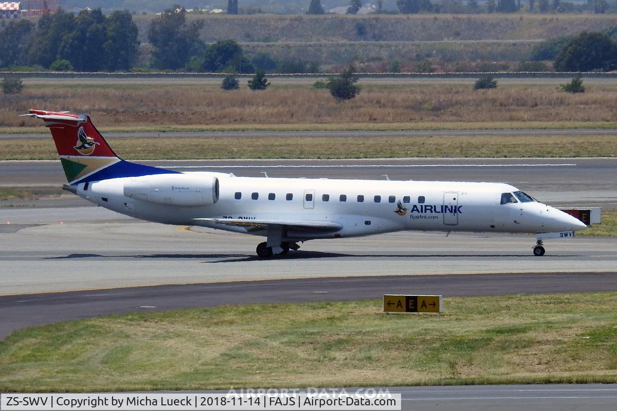 ZS-SWV, 2003 Embraer ERJ-135LR (EMB-135LR) C/N 145737, At O.R. Tambo