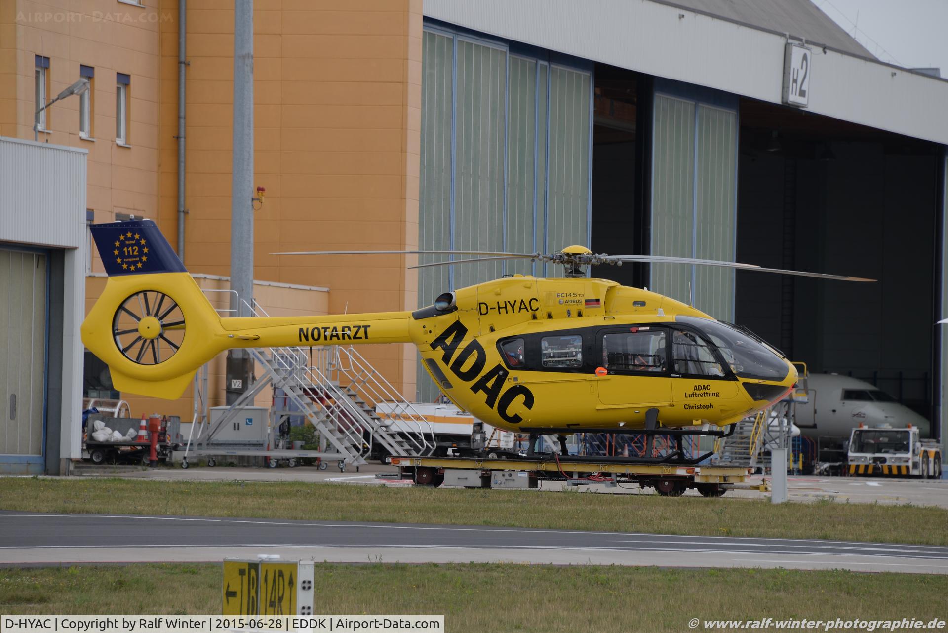 D-HYAC, 2014 Airbus Helicopters H-145 (BK-117D-2) C/N 20018, Airbus Helicopters H-145 - ADAC Luftrettung 'Christoph 1' - 20018 D-HYAC -  28.06.2015 - CGN