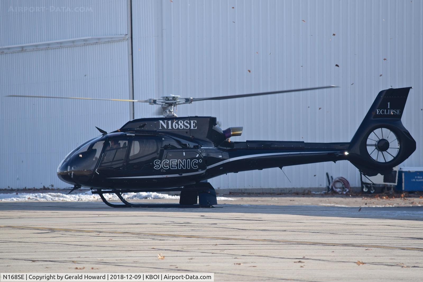 N168SE, 2017 Airbus Helicopters EC-130T-2 C/N 8438, Landing south GA ramp.