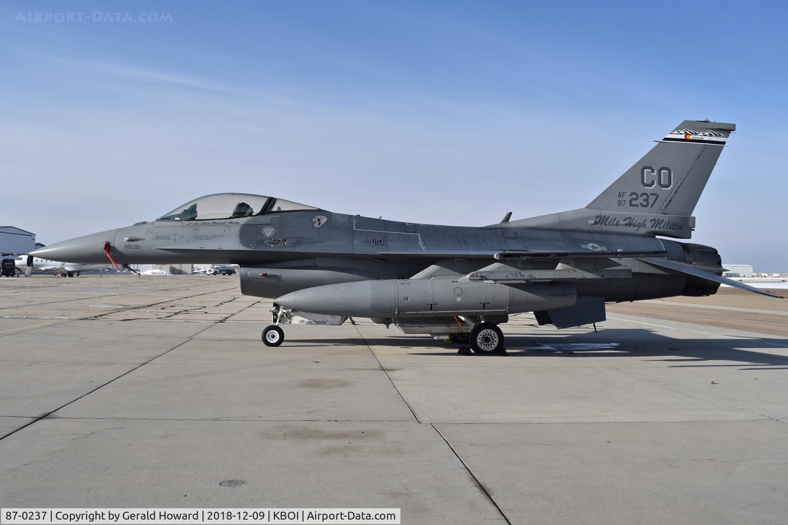 87-0237, 1987 Lockheed Martin F-16C Fighting Falcon C/N 5C-498, 120th Fighter Sq. “Mile High Militia”, 140th Fighter Wing, Colorado Air National Guard.